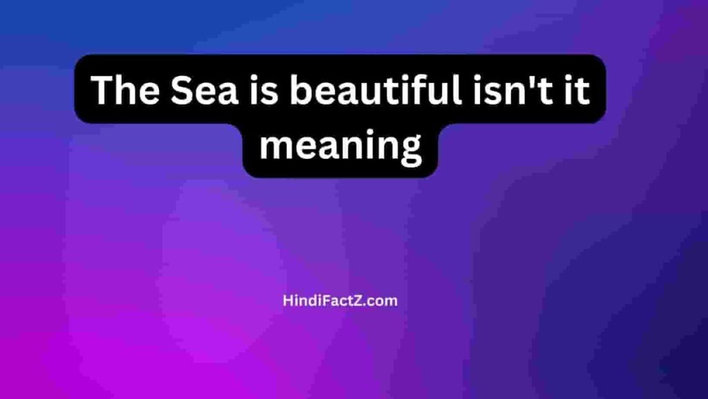 The Sea is beautiful isn't it meaning