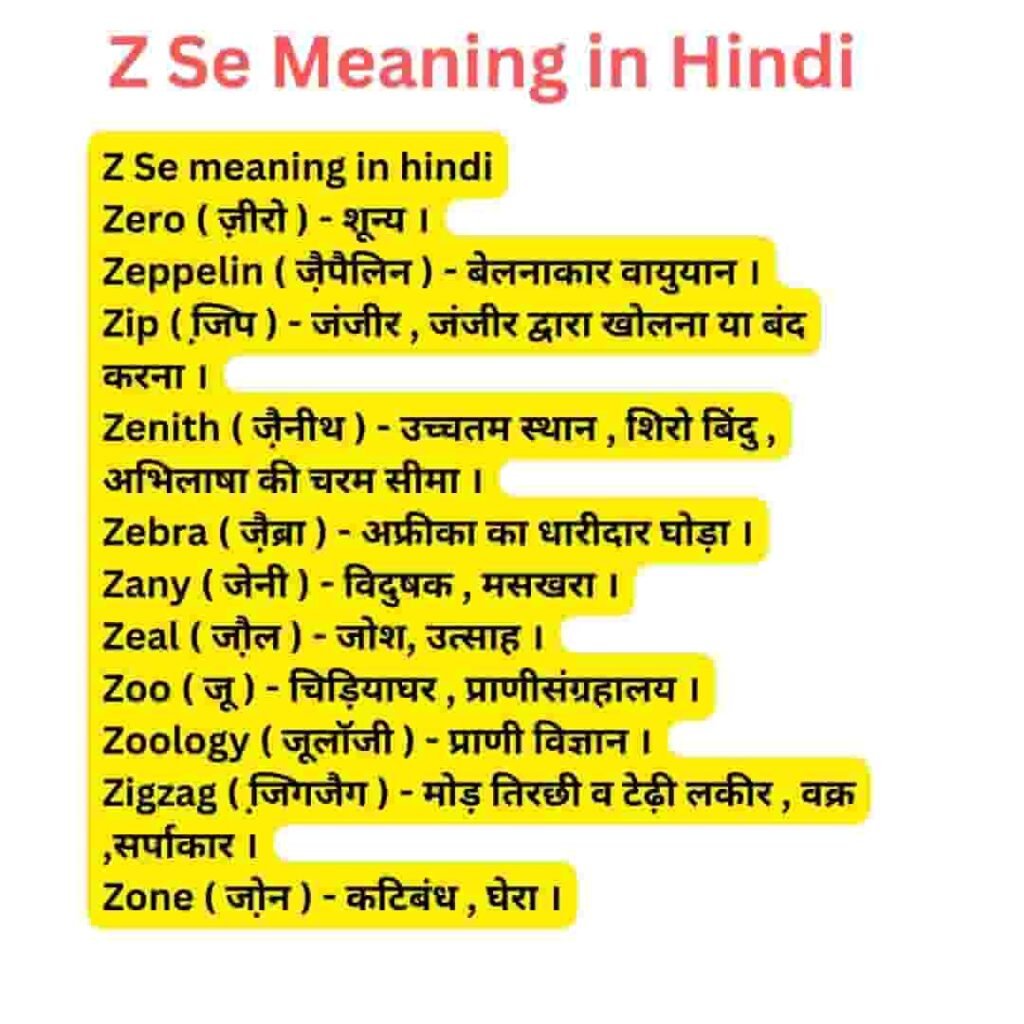 Z Se Meaning