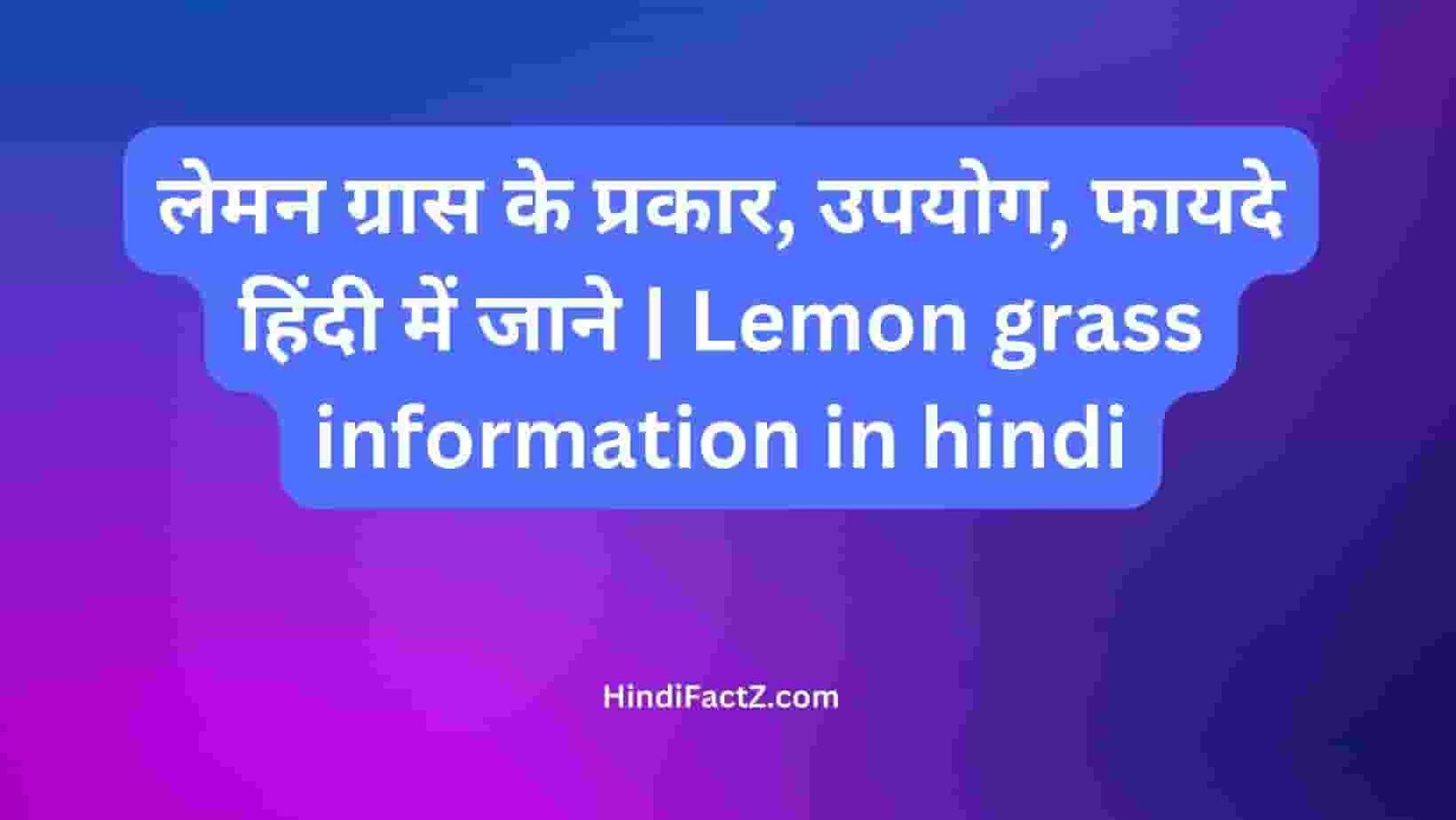 लेमन ग्रास के प्रकार उपयोग फायदे हिंदी में जाने Lemon Grass Information In Hindi Min 