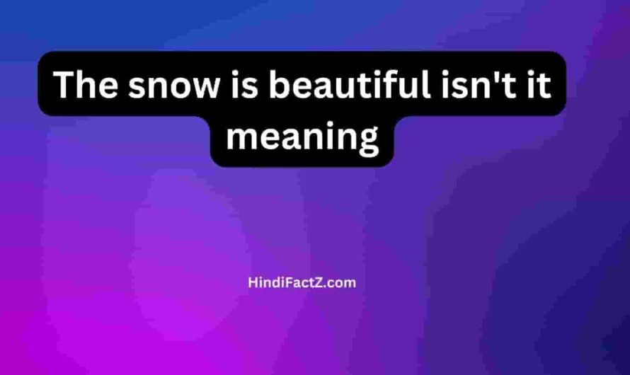 The Snow Is Beautiful Isn’t It Meaning