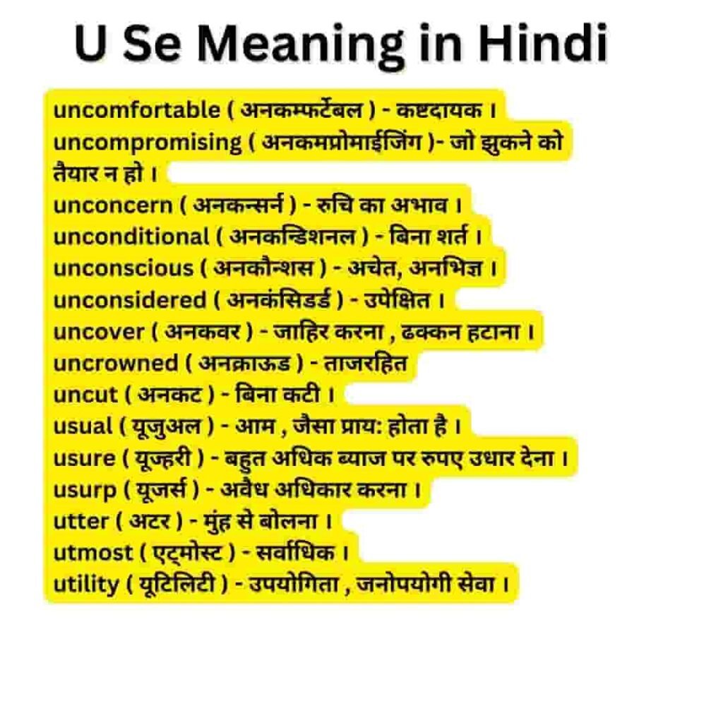 U se Word Meaning