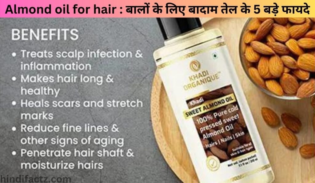 Almond oil for hair : बालों के लिए बादाम तेल के 5 बड़े फायदे